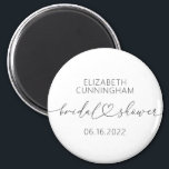 Modern Simple Elegant Minimal Heart Bridal Shower Magnet<br><div class="desc">This simple and modern design is composed of sans serif and playful cursive typography with doodle hearts. Perfect for wedding bridal showeer party favors.</div>