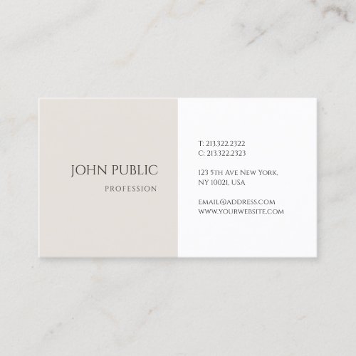 Modern Simple Elegant Minimalist Design Template Business Card