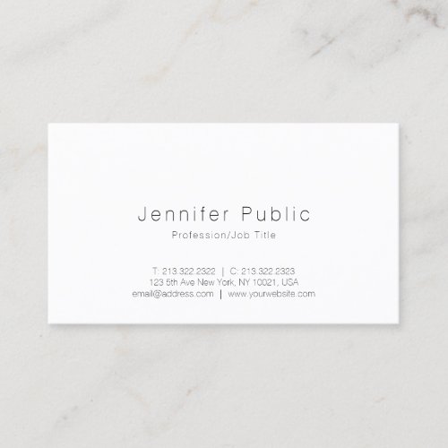 Modern Simple Elegant Minimalist Professional Chic Business Card