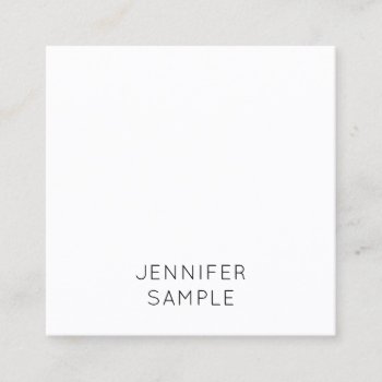 Modern Simple Elegant Minimalist Template Luxury Square Business Card by art_grande at Zazzle