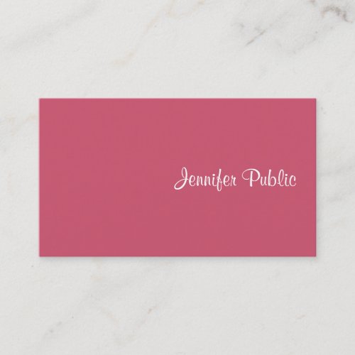 Modern Simple Elegant Minimalist Template Red Business Card