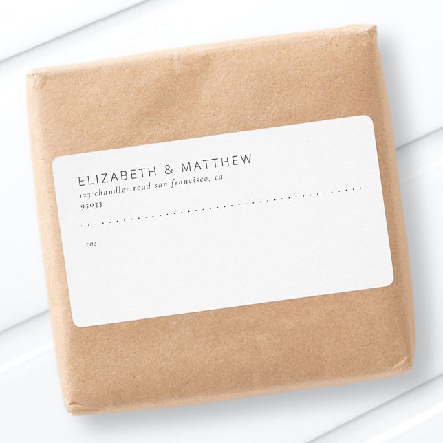 Modern Simple Elegant Minimalist Wedding Shipping Label (Creator Uploaded)