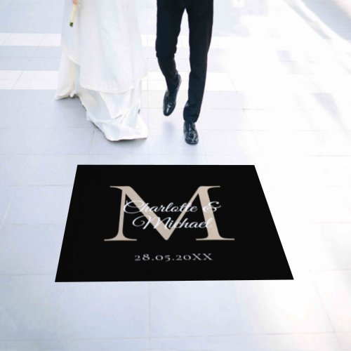 Modern simple elegant monogram wedding floor decals