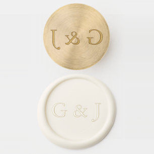 Modern simple elegant monograms  wax seal stamp