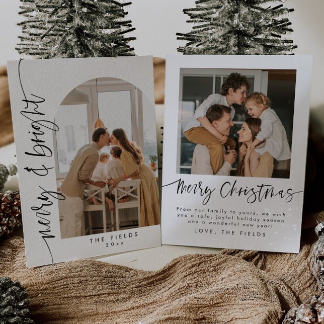 Modern Simple Elegant Photo Family Holiday Card (Creator Uploaded)