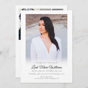 Modern Simple Elegant Photo Memorial Funeral Program