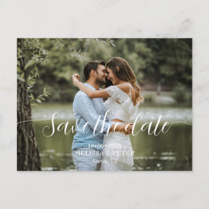 Modern Simple Elegant Photo Save the date Postcard