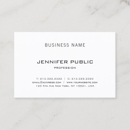 Modern Simple Elegant Plain Luxury Professional Business Card