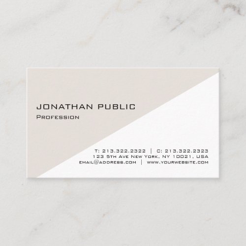 Modern Simple Elegant Plain Professional Design Business Card