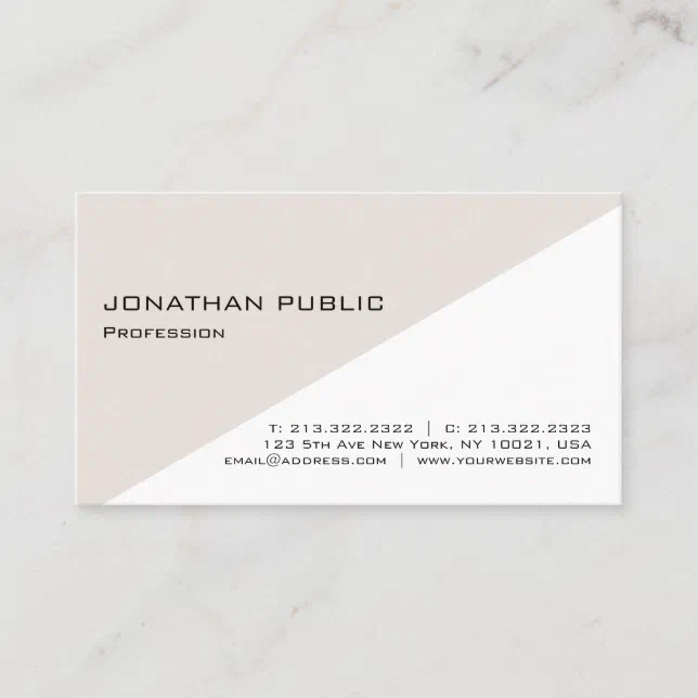 Modern Simple Elegant Plain Professional Design Business Card | Zazzle