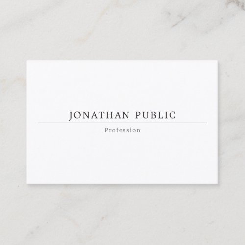 Modern Simple Elegant Professional Minimalist Business Card