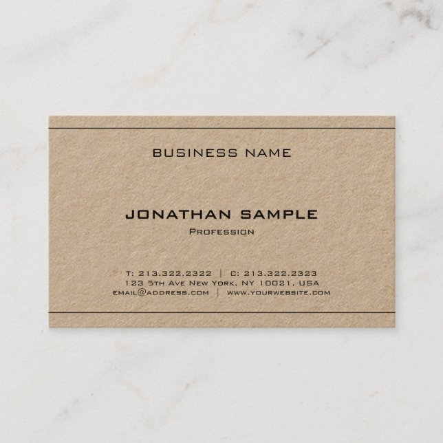 Modern Simple Elegant Professional Plain Luxury Business Card (Front)