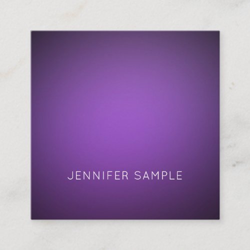 Modern Simple Elegant Purple Template Luxurious Square Business Card