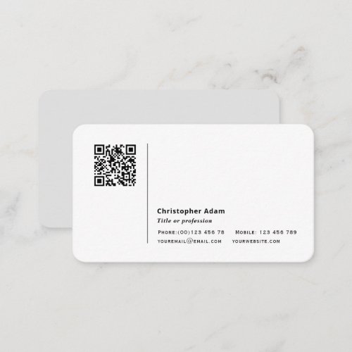 Modern Simple Elegant QR code Professional Busines Business Card