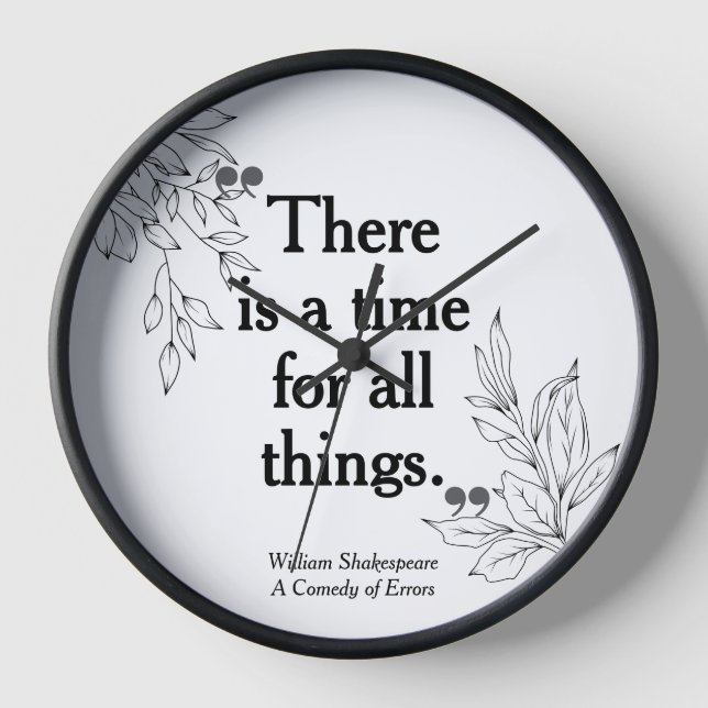 Modern Simple Elegant Quote Typography Clock (Front)