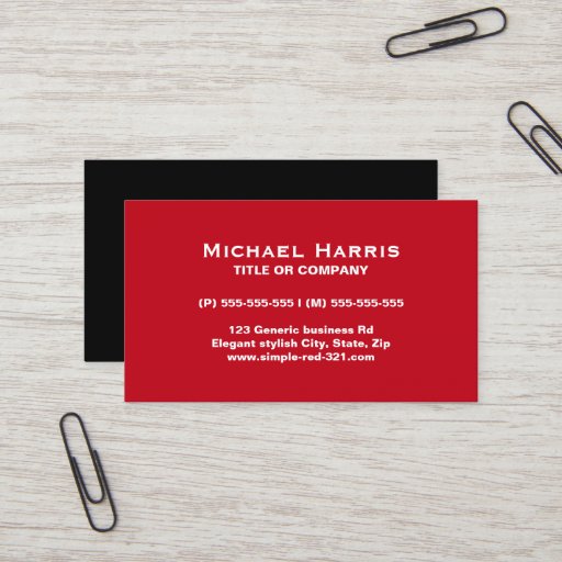 Customizable Modern simple elegant red and black business card