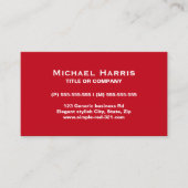 Modern simple elegant red and black business card (Front)