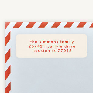 modern simple elegant red holiday return address label