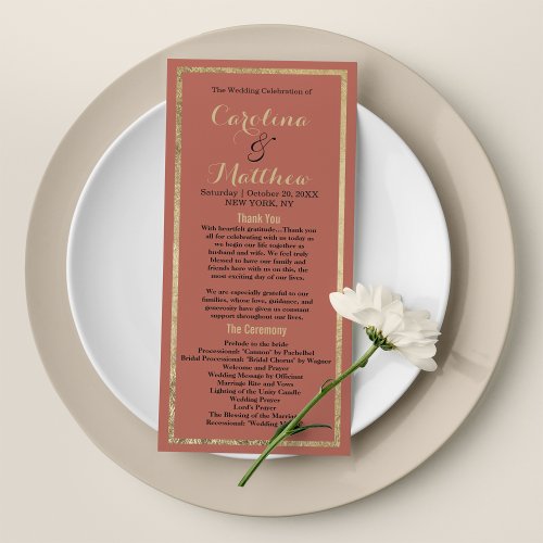 Modern simple elegant rosy peach gold Program