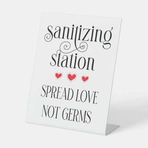 Modern Simple Elegant Sanitizing Station Wedding Pedestal Sign
