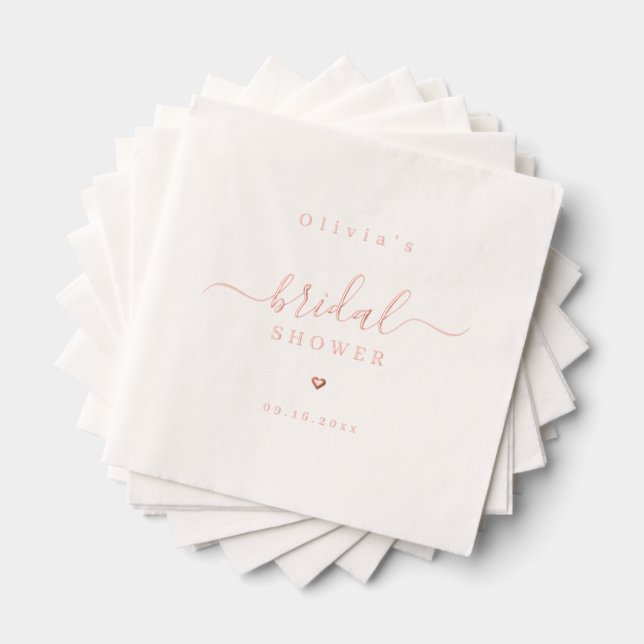 Modern simple elegant script bridal shower party foil napkins (Insitu (Stacked))