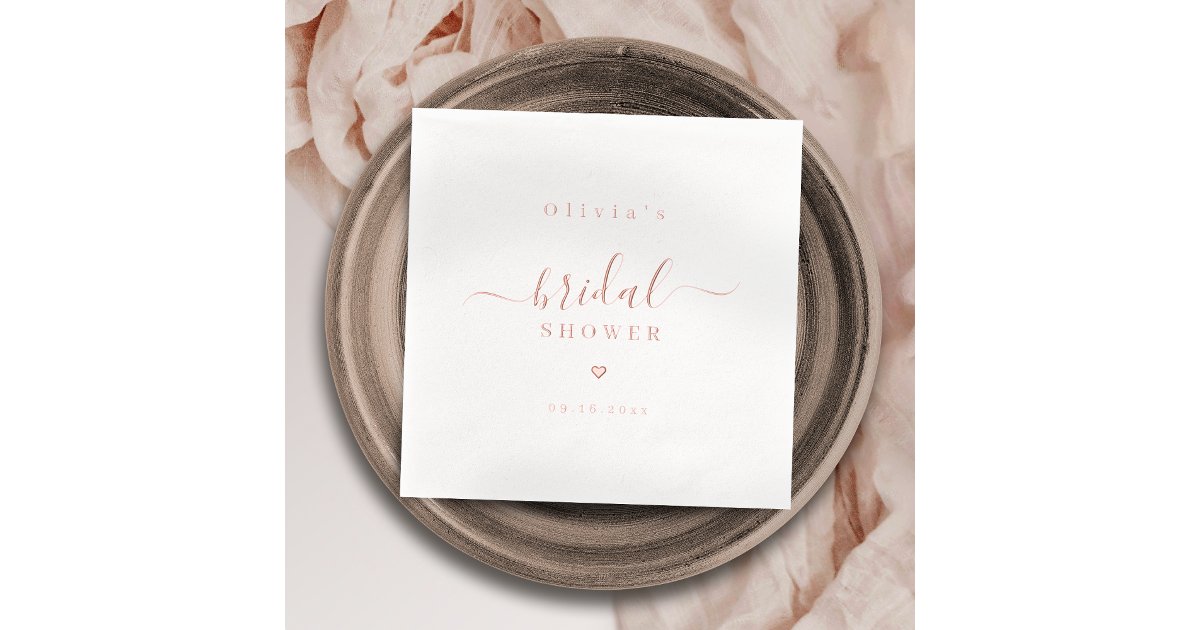 Modern simple elegant script bridal shower party foil napkins | Zazzle