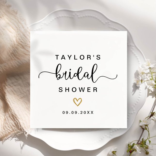 Modern Simple Elegant Script Bridal Shower Party Napkins (Creator Uploaded)