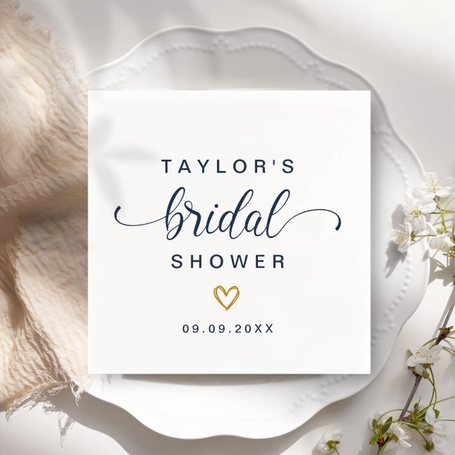 Modern Simple Elegant Script Bridal Shower Party Napkins (Creator Uploaded)