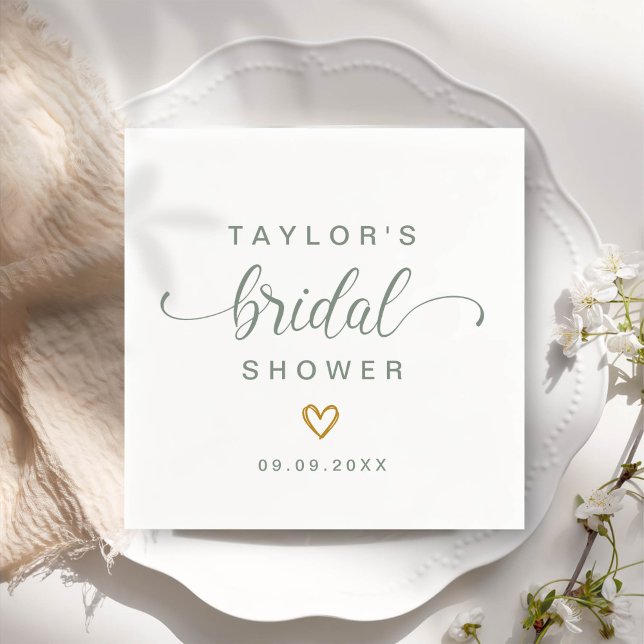 Modern Simple Elegant Script Bridal Shower Party Napkins (Creator Uploaded)