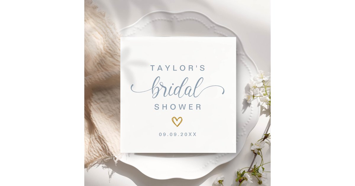 Modern Simple Elegant Script Bridal Shower Party Napkins | Zazzle
