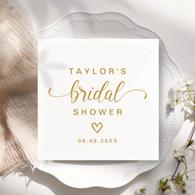 Modern Simple Elegant Script Bridal Shower Party Napkins (Creator Uploaded)