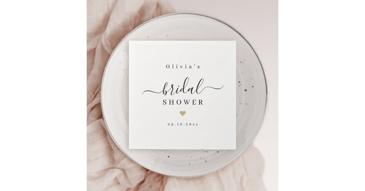 Modern simple elegant script bridal shower party napkins | Zazzle