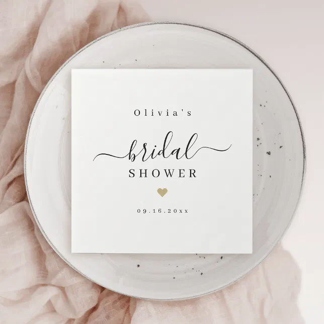 Modern simple elegant script bridal shower party napkins | Zazzle
