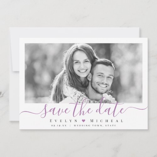 Modern simple elegant script photo save the date