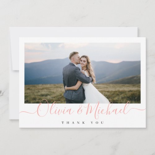 Modern simple elegant script photo thank you