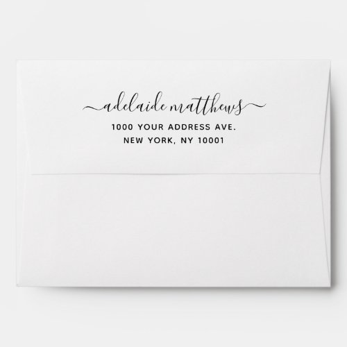 Modern Simple Elegant Script Return Address Envelope