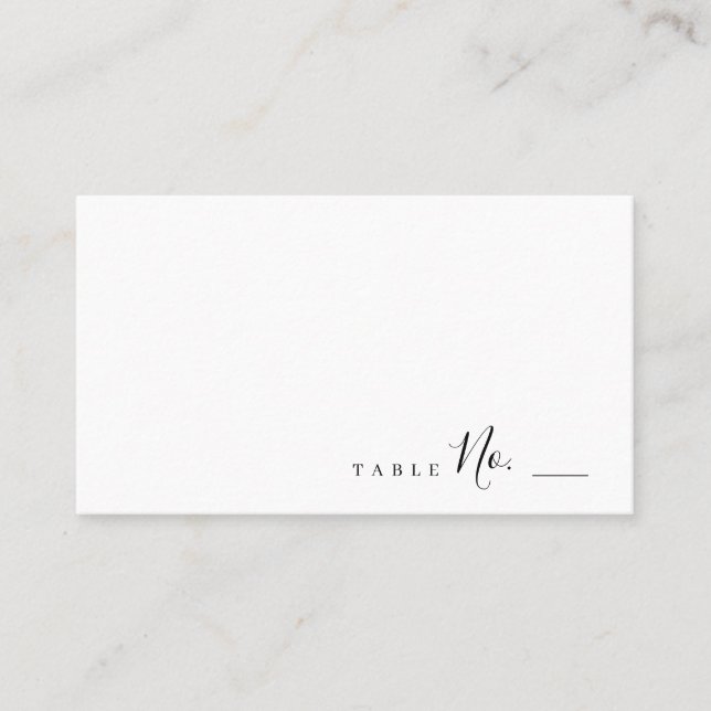 Modern simple elegant script wedding place card (Front)
