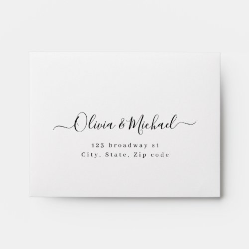 Modern simple elegant script wedding RSVP Envelope