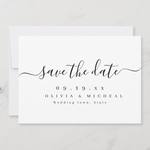 Modern simple elegant script wedding save the date | Zazzle