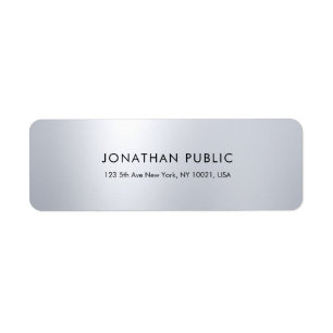 Modern Simple Elegant Silver Look Return Address Label