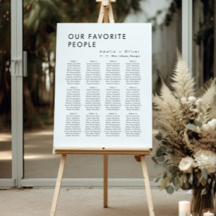 Modern Simple Elegant Table Wedding Seating Chart Foam Board