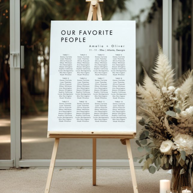 Modern Simple Elegant Table Wedding Seating Chart Foam Board (Creator Uploaded)