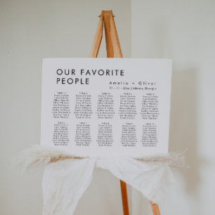 Modern Simple Elegant Table Wedding Seating Chart Foam Board