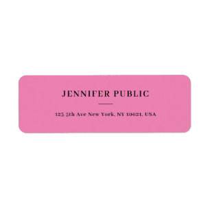 Modern Simple Elegant Template Pink Return Address Label