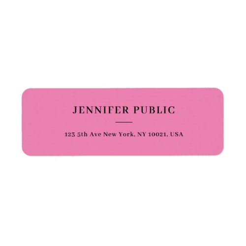 Modern Simple Elegant Template Pink Return Address Label