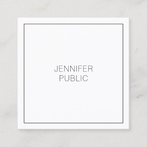 Modern Simple Elegant Template Professional Square Business Card