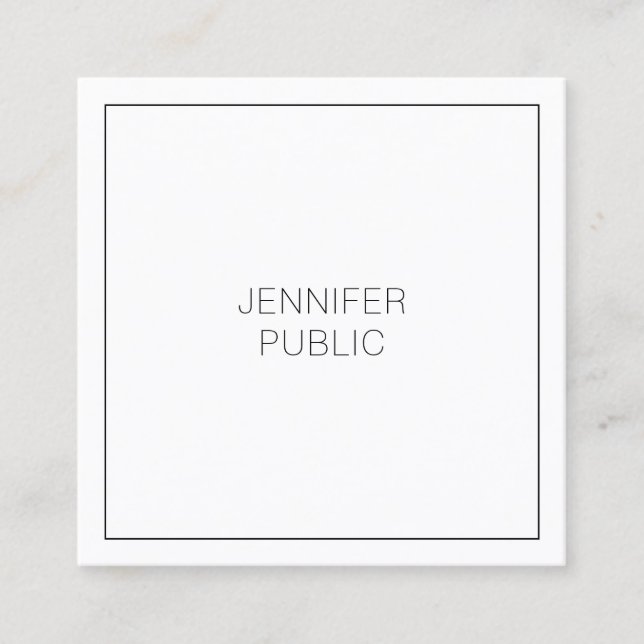 Modern Simple Elegant Template Professional Square Business Card (Front)