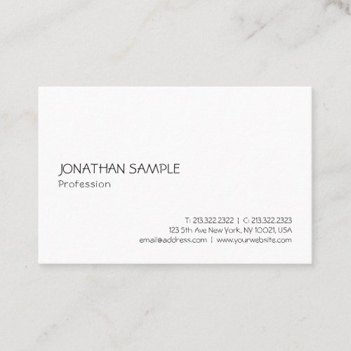 Modern Simple Elegant Template Professional Trendy Business Card