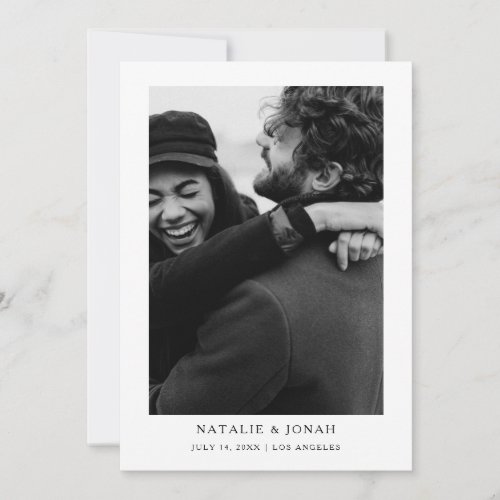 Modern Simple Elegant Text and Photo  Wedding  Save The Date