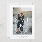 Modern Simple Elegant Text Photo Save the Date Invitation (Front)